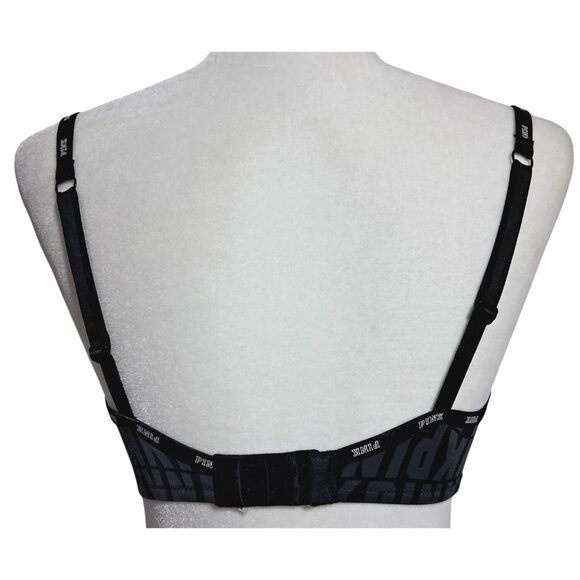 Victorias Secret Pink Black Logo Push-Up Bra Size 34D With Adjustable Straps - Picture 9 of 11